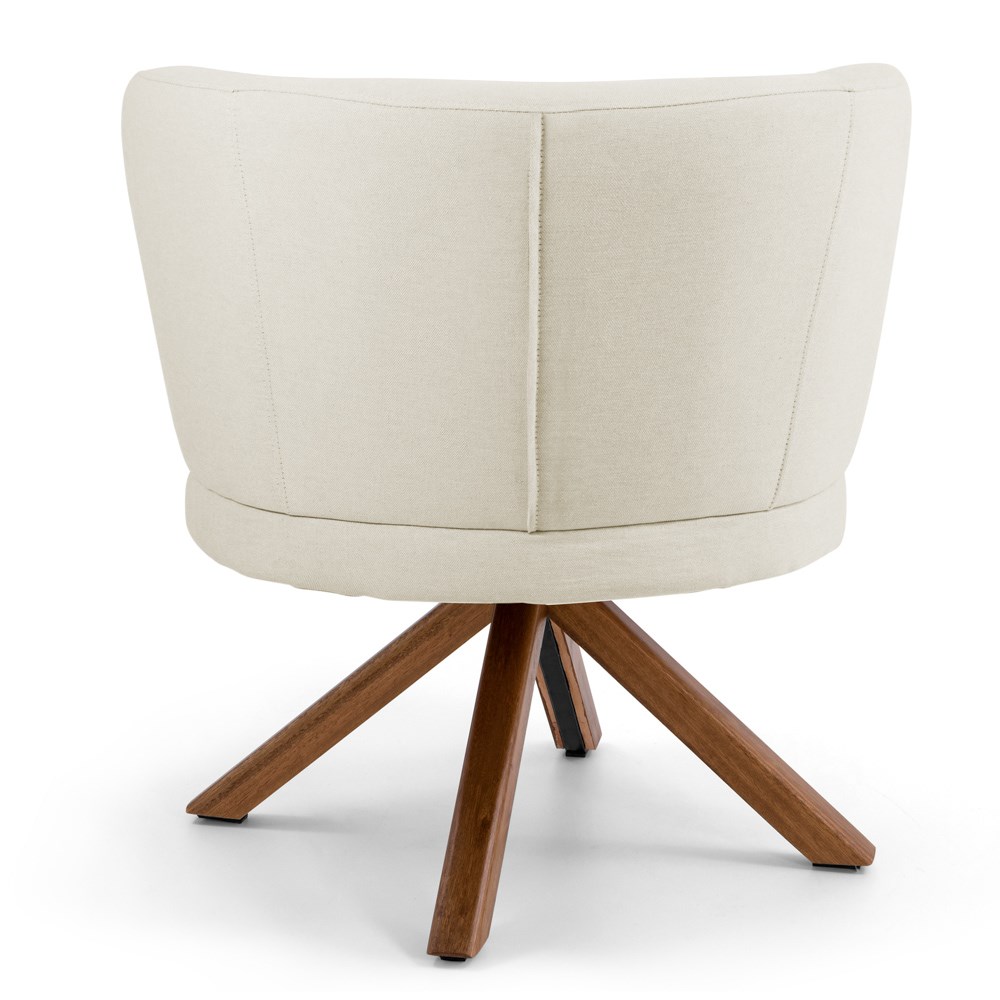 Kit 02 Poltronas Decorativas Melissa Base Giromad Giratória B-309 Veludo Bege - Domi