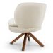 Kit 02 Poltronas Decorativas Melissa Base Giromad Giratória C-107 Linho Bege - Domi