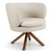 Kit 02 Poltronas Decorativas Melissa Base Giromad Giratória C-107 Linho Bege - Domi
