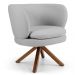 Kit 02 Poltronas Decorativas Melissa Base Giromad Giratória C-315 Linho Cinza Claro - Domi