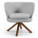 Kit 02 Poltronas Decorativas Melissa Base Giromad Giratória C-315 Linho Cinza Claro - Domi