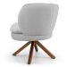 Kit 02 Poltronas Decorativas Melissa Base Giromad Giratória C-315 Linho Cinza Claro - Domi