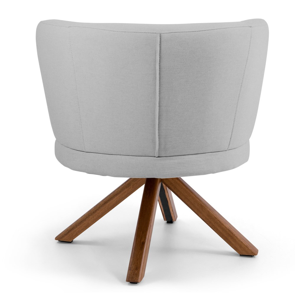 Kit 02 Poltronas Decorativas Melissa Base Giromad Giratória C-315 Linho Cinza Claro - Domi