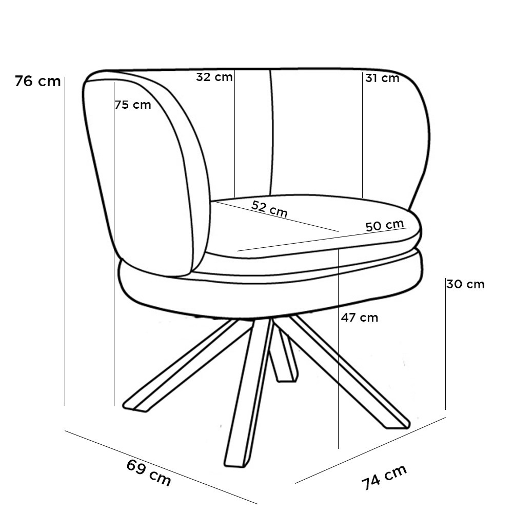 Kit 02 Poltronas Decorativas Melissa Base Giromad Giratória C-315 Linho Cinza Claro - Domi