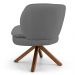 Kit 02 Poltronas Decorativas Melissa Base Giromad Giratória C-416 Linho Cinza Escuro - Domi