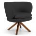 Kit 02 Poltronas Decorativas Melissa Base Giromad Giratória C-465 Linho Chumbo - Domi