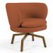 Kit 02 Poltronas Decorativas Melissa Base Ka Giratória Castanho B-262 Veludo Telha - Domi
