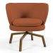 Kit 02 Poltronas Decorativas Melissa Base Ka Giratória Castanho B-262 Veludo Telha - Domi