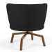 Kit 02 Poltronas Decorativas Melissa Base Ka Giratória Castanho B-300 Veludo Preto - Domi