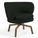 Kit 02 Poltronas Decorativas Melissa Base Ka Giratória Castanho B-303 Veludo Verde Musgo - Domi
