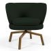 Kit 02 Poltronas Decorativas Melissa Base Ka Giratória Castanho B-303 Veludo Verde Musgo - Domi