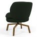 Kit 02 Poltronas Decorativas Melissa Base Ka Giratória Castanho B-303 Veludo Verde Musgo - Domi