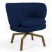Kit 02 Poltronas Decorativas Melissa Base Ka Giratória Castanho B304 Veludo Azul Marinho - Domi