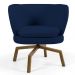 Kit 02 Poltronas Decorativas Melissa Base Ka Giratória Castanho B304 Veludo Azul Marinho - Domi