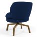 Kit 02 Poltronas Decorativas Melissa Base Ka Giratória Castanho B304 Veludo Azul Marinho - Domi