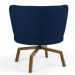 Kit 02 Poltronas Decorativas Melissa Base Ka Giratória Castanho B304 Veludo Azul Marinho - Domi
