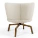 Kit 02 Poltronas Decorativas Melissa Base Ka Giratória Castanho C-107 Linho Bege - Domi