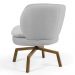 Kit 02 Poltronas Decorativas Melissa Base Ka Giratória Castanho C-315 Linho Cinza Claro - Domi
