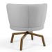 Kit 02 Poltronas Decorativas Melissa Base Ka Giratória Castanho C-315 Linho Cinza Claro - Domi