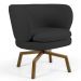 Kit 02 Poltronas Decorativas Melissa Base Ka Giratória Castanho C-465 Linho Chumbo - Domi