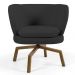 Kit 02 Poltronas Decorativas Melissa Base Ka Giratória Castanho C-465 Linho Chumbo - Domi