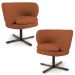Kit 02 Poltronas Decorativas Melissa Base Xis Giratória B-262 Veludo Telha - Domi