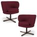 Kit 02 Poltronas Decorativas Melissa Base Xis Giratória B-278 Veludo Marsala - Domi