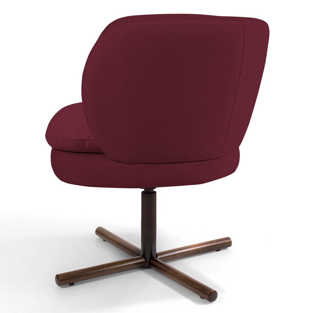 Kit 02 Poltronas Decorativas Melissa Base Xis Giratória B-278 Veludo Marsala - Domi