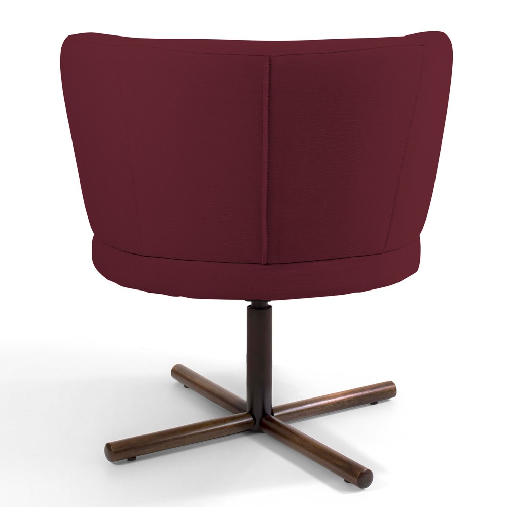 Kit 02 Poltronas Decorativas Melissa Base Xis Giratória B-278 Veludo Marsala - Domi