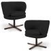Kit 02 Poltronas Decorativas Melissa Base Xis Giratória B-300 Veludo Preto - Domi