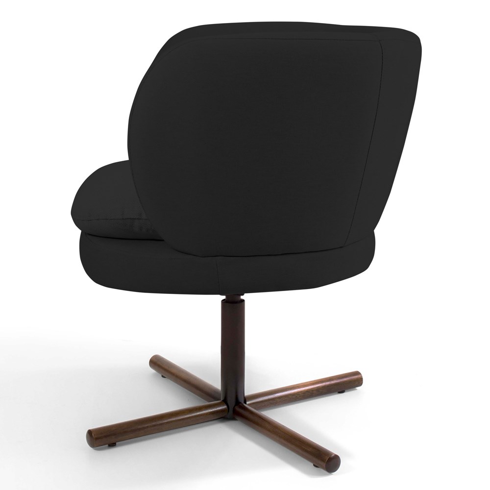 Kit 02 Poltronas Decorativas Melissa Base Xis Giratória B-300 Veludo Preto - Domi