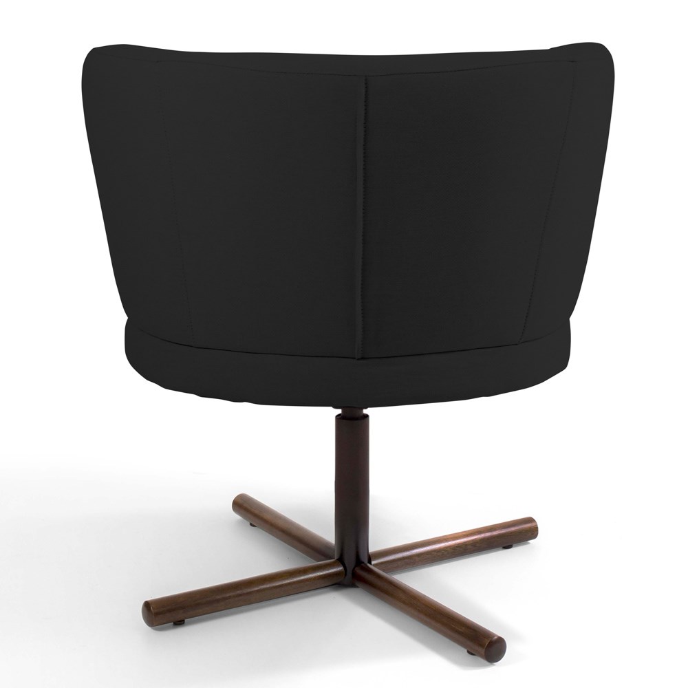 Kit 02 Poltronas Decorativas Melissa Base Xis Giratória B-300 Veludo Preto - Domi
