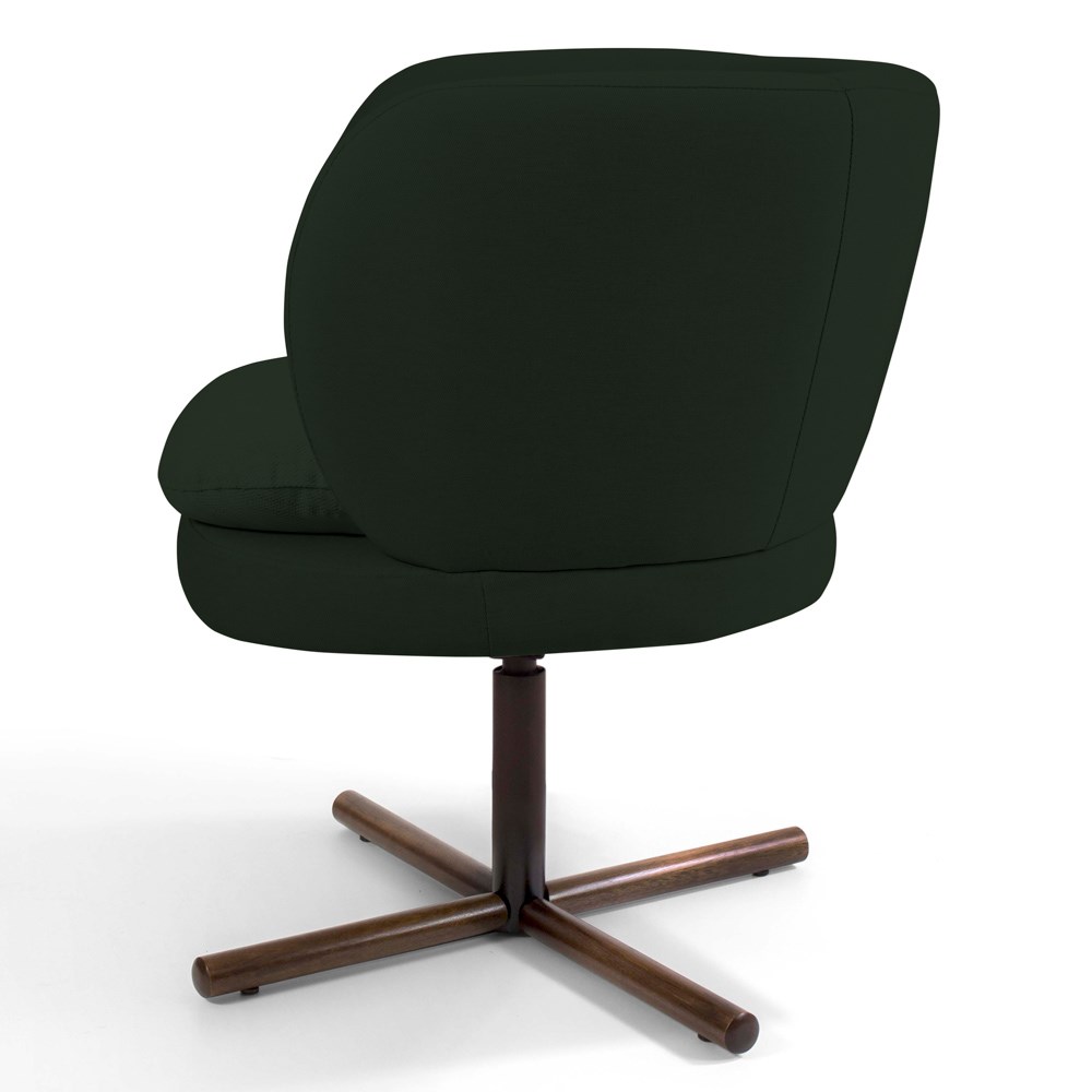 Kit 02 Poltronas Decorativas Melissa Base Xis Giratória B-303 Veludo Verde Musgo - Domi