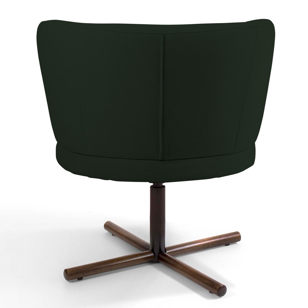 Kit 02 Poltronas Decorativas Melissa Base Xis Giratória B-303 Veludo Verde Musgo - Domi