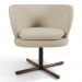 Kit 02 Poltronas Decorativas Melissa Base Xis Giratória C-107 Linho Bege - Domi