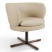 Kit 02 Poltronas Decorativas Melissa Base Xis Giratória C-129 Linho Bege Escuro - Domi