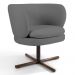 Kit 02 Poltronas Decorativas Melissa Base Xis Giratória C-416 Linho Cinza Escuro - Domi