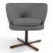 Kit 02 Poltronas Decorativas Melissa Base Xis Giratória C-416 Linho Cinza Escuro - Domi