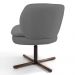 Kit 02 Poltronas Decorativas Melissa Base Xis Giratória C-416 Linho Cinza Escuro - Domi