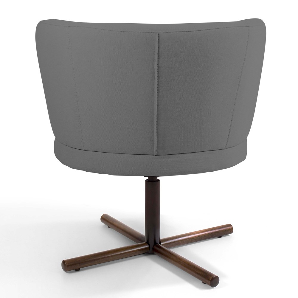 Kit 02 Poltronas Decorativas Melissa Base Xis Giratória C-416 Linho Cinza Escuro - Domi