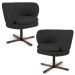Kit 02 Poltronas Decorativas Melissa Base Xis Giratória C-465 Linho Chumbo - Domi