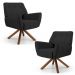Kit 02 Poltronas Decorativas Melli Base Giromad Giratória C-465 Linho Chumbo - Domi