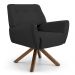 Kit 02 Poltronas Decorativas Melli Base Giromad Giratória C-465 Linho Chumbo - Domi