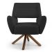 Kit 02 Poltronas Decorativas Melli Base Giromad Giratória C-465 Linho Chumbo - Domi