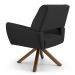 Kit 02 Poltronas Decorativas Melli Base Giromad Giratória C-465 Linho Chumbo - Domi