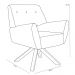 Kit 02 Poltronas Decorativas Melli Base Giromad Giratória C-465 Linho Chumbo - Domi