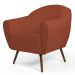 Kit 02 Poltronas Decorativas Nina Pés Palito Madeira B-262 Veludo Telha - Domi