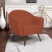 Kit 02 Poltronas Decorativas Nina Pés Palito Madeira B-262 Veludo Telha - Domi
