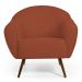 Kit 02 Poltronas Decorativas Nina Pés Palito Madeira B-262 Veludo Telha - Domi