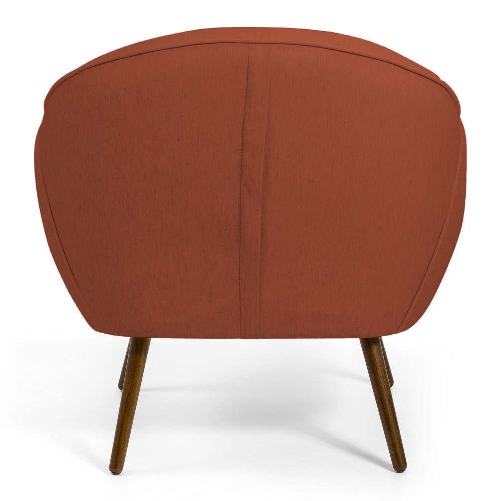 Kit 02 Poltronas Decorativas Nina Pés Palito Madeira B-262 Veludo Telha - Domi